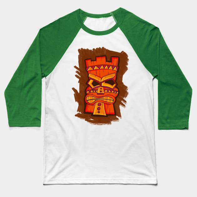 Tiki warm Baseball T-Shirt by David Barresi Illustrations